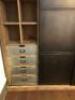 Barker & Stonehouse Biblio Oak Industrial Grand Cabinet with Engineered Wood Panels, 2 Galvanized Sheet Metal Panels on a Runner, 8 Drawers & 18 Haberdashery Drawers. Size H245cm x W260cm x D50cm. - 5