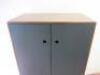 Wooden Grey Painted 2 Door Over 2 Drawer Cabinet with 1 Shelf on Slim Wooden Legs. Size H146cm x W80cm x D46cm. - 3