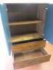 Wooden Grey Painted 2 Door Over 2 Drawer Cabinet with 1 Shelf on Slim Wooden Legs. Size H146cm x W80cm x D46cm. - 5