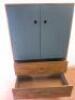 Wooden Grey Painted 2 Door Over 2 Drawer Cabinet with 1 Shelf on Slim Wooden Legs. Size H146cm x W80cm x D46cm. - 6