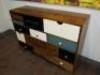 Wooden Side Board with 14 Drawers. Assorted Handles & Painted Effect Drawer Fronts. Size H80cm x W115cm x D36Ccm. - 2