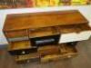 Wooden Side Board with 14 Drawers. Assorted Handles & Painted Effect Drawer Fronts. Size H80cm x W115cm x D36Ccm. - 4