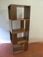 Wooden Walnut Effect 4 Tier Book Case. Size H165cm x W60cm x D40cm.