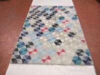 Linie Design Colmena Multi Coloured Handmade Rug. Size L200cm x W140cm. NOTE: requires cleaning.