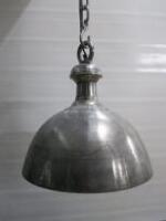 Antiqued Cast Aluminium Heavy Industrial Ceiling Lamp with Metal Chain. Size Lamp 40cm & Chain Length 100cm, Total 140cm.
