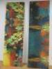 Pair of Large Canvas Contemporary Splatter Prints. Size H170cm x W50cm. - 3