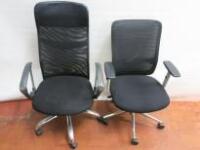 Assorted Pair of Mesh Back Office Swivel Chairs.