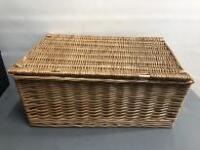 Brown Wicker Hamper Basket.