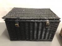 Black Wicker Hamper Basket.