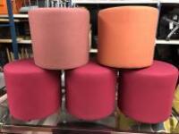 5 x Connection Coloured Fabric Round Stools.