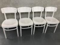 4 x White Wood Idolf Ikea Chairs.