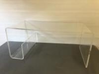 Perspex Coffee Table. Size H40cm x W90cm x D45cm.