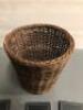 Brown Wicker Waste Paper Basket with Assorted Coasters. - 3
