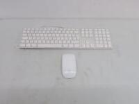 Apple Keyboard, Model A1243 with Apple Wireless Mouse, Model A1659.