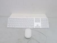 Apple Keyboard, Model A1243 with Apple Wired Mouse, Model A1152.