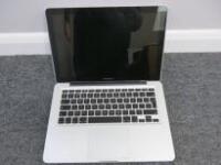 Apple 13" MacBook Pro, Model A1278. NOTE: A/F (no HDD or power supply & trackpad requires refurbishment for spares or repair).