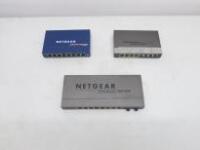 3 x Assorted Netgear 8 Port ProSafe Switches to Include: 1 x GS108, 1 x GS108PE & 1 x GS110TP. Note: require power supplies.