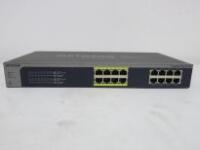 Netgear ProSafe Plus 16 Port Gigabit Ethernet Switch, Model JGS516PE.