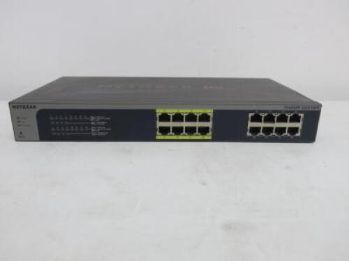 Netgear ProSafe Plus 16 Port Gigabit Ethernet Switch, Model JGS516PE.