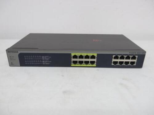Netgear ProSafe Plus 16 Port Gigabit Ethernet Switch, Model JGS516PE.