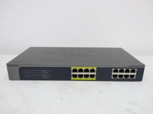 Netgear ProSafe Plus 16 Port Gigabit Ethernet Switch, Model JGS516PE.