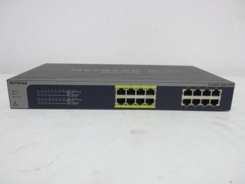 Netgear ProSafe Plus 16 Port Gigabit Ethernet Switch, Model JGS516PE.