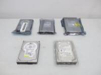 5 x Assorted SATA Hard Disk Drives to Include: 2 x Toshiba ( 1 x 2TB & 1 x 6 TB), 2 x WD (1 x 1TB & 1 X 160GB) & 1 X Samsung 1 x 320GB.