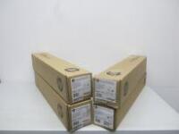 4 x Rolls of Genuine HP Paper for use with Dye/Pigment Ink Printers to Include: 3 x HP Universal Satin Photo Paper, Q1420B & 1 x HP Bright White Inkjet Paper C6035A.