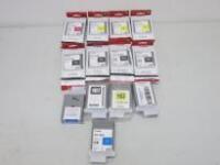 13 x Genuine & Compatible Canon Ink Cartridges for image PROGRAF to Include: 2 x Canon Black PFI-107BK, 2 x Canon Matt Black PFI-102MBK, 3 x Canon Yellow PFI-107Y, 1 x Canon Magenta PFI-102M, 1 x Canon Cyan PFI-102C & 4 Compatible Inks to Include: 1 x Bla