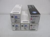 5 x Genuine HP 128A Colour Toner Cartridges to Include: 2 x Black, 2 x Magenta & 1 x Yellow.