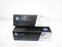 Set of 4 Genuine HP 128A Colour Toner Cartridges to Include; 1 x Black,1 x Cyan, 1 x Magenta & 1 x Yellow.