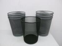 7 x Metal Office Waste Bins, Dia 29cm.