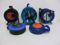 5 x Assorted 240v Cable Reels to Include: 2 x 25m & 3 x 10m.