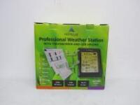 AERCUS Instruments Professional Weather Station with Touch Screen Receiver, Model WS1093. Comes with User Manual & Original Box.