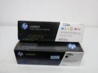 Set of 4 Genuine HP 128A Colour Toner Cartridges to Include; 1 x Black,1 x Cyan, 1 x Magenta & 1 x Yellow.