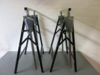 2 x Black Metal Adjustable Trestles.