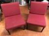 Pair of Dark Red Hopsack Reception/Waiting Area Chairs.