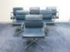 Set of 8 'Charles & Ray Eames' Vitra EA 208 Soft Padded, Swivel Chairs,Upholstered in Blue Leather with Padded Armrests on 4 Star Chromed Base.  - 22