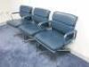 Set of 8 'Charles & Ray Eames' Vitra EA 208 Soft Padded, Swivel Chairs,Upholstered in Blue Leather with Padded Armrests on 4 Star Chromed Base.  - 43