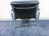 Set of 8 'Charles & Ray Eames' Vitra EA 208 Soft Padded, Swivel Chairs,Upholstered in Blue Leather with Padded Armrests on 4 Star Chromed Base.&nbsp; - 31