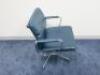 Set of 8 'Charles & Ray Eames' Vitra EA 208 Soft Padded, Swivel Chairs,Upholstered in Blue Leather with Padded Armrests on 4 Star Chromed Base.&nbsp; - 35