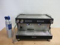 Ascaso 2 Grp Coffee Machine, Model Barista Pro Raised 2GR Black/Wood, S/N 119103106, DOM 01/02/2019. Comes with Brita Purity C300 Quell ST Filter.