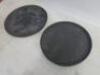 5 x Black Round Non Slip Trays.Size: 1 x D40cm & 4 x D35cm.  - 2