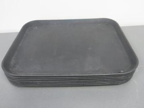 7 x Black Serving Trays, Size 45cm x 36cm.