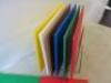 Set of 8 Coloured Chopping Boards with Metal Stand, Size 45cm x 30cm. - 3