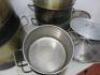 8 x Assorted Sized Aluminium Stock Pots to Include: 1 x D51cm, 2 x D45cm, 3 x D36cm, 2 x D29cm & x 6 Assorted Sized Lids. - 6