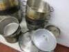 8 x Assorted Sized Aluminium Stock Pots to Include: 1 x D51cm, 2 x D45cm, 3 x D36cm, 2 x D29cm & x 6 Assorted Sized Lids. - 7