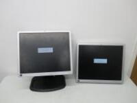 2 x HP 19" LCD Monitors, Model HPL1940T. NOTE: 1 missing stand.