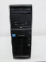 HP XW4600 Work Station Tower PC. Intel Core 2 Quad CPU Q9400 @ 2.66 GHz. NOTE: Hard Drive and Operating system Removed.