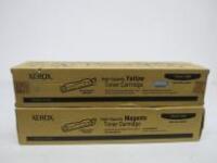 2 x Genuine Xerox Colour Toner Cartridges for Phaser 6300 to Include: 1 x Yellow 106R01084 & 1 x Magenta 106R01083.